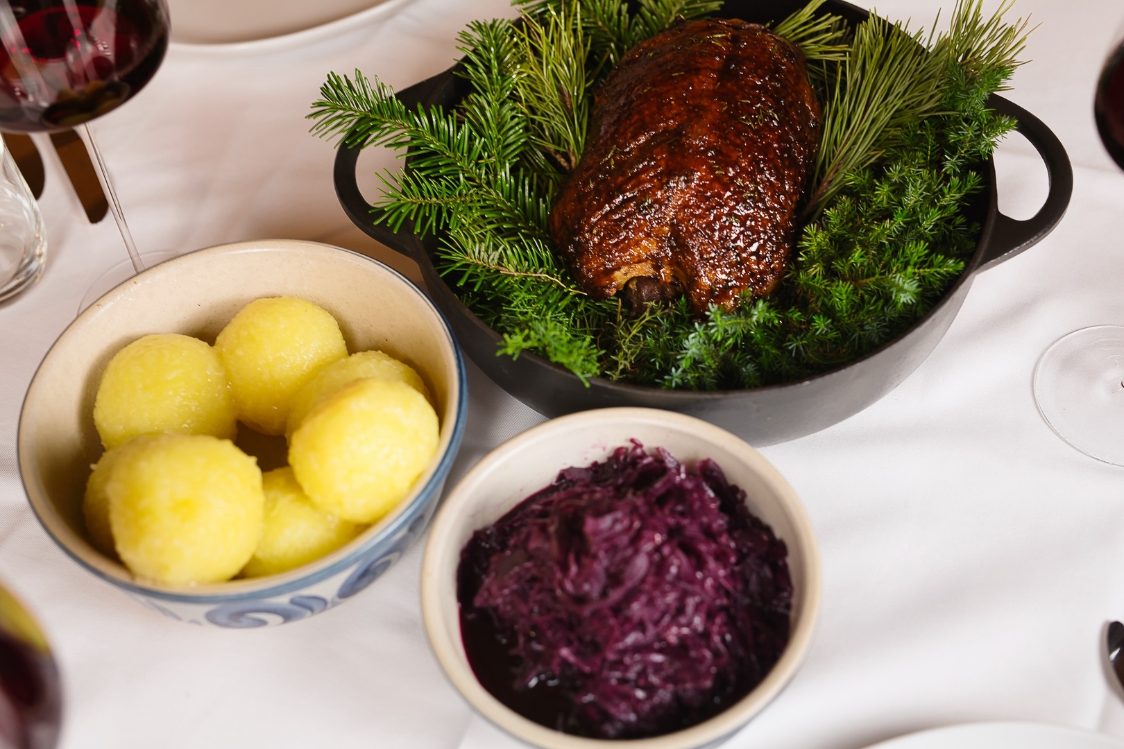 Rezept für Ente mit Rotkohl und Kartoffelklößen